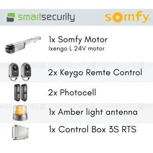 This is a picture of the Somfy 1 Swinging Gate Motorization Kit with Remote For Parking and Garage Door Kit-Swing-1-Door provided by Smart Security in Lebanon_1