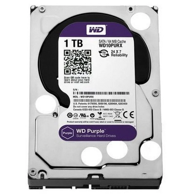 This is a picture of the HDD Hard drive WD purple 1TB provided by Smart Security in Lebanon