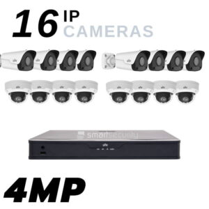 16 Ultra HD IP Camera Security System kit with POE NVR and 4TB Storage