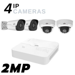 4 Full HD IP Camera Security System with POE NVR and 500GB Storage