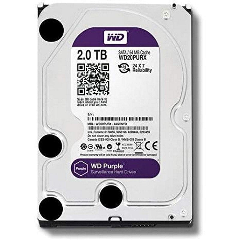 This is a picture of the HDD Hard drive WD purple 2TB provided by Smart Security in Lebanon