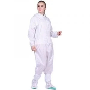 Washable Coverall Anti-Static with Hood-White
