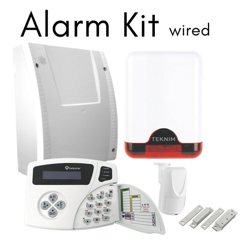 Teknim Wired Intrusion Alarm Kit-  Loud Siren with landline Dialler- for home and business
