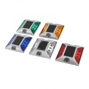 This is a picture of the Multicolored Aluminum road stud provided by Smart Security in Lebanon