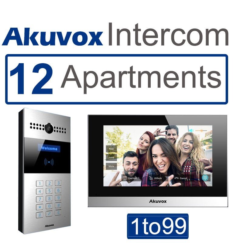 This is a picture of Akuvox 12 apartments Video intercom SIP with mobile App provided by Smart Security in Lebanon