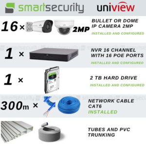 16 IP SECURITY CAMERAS 2MP Full HD Full Installation Package